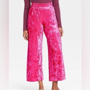 NWT Target A New Day Hot Pink Crushed Velvet Plus Size Palazzo Pants 3X